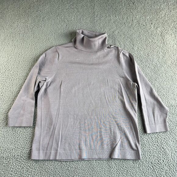 Ann Taylor Sweaters - Ann Taylor Sweater Womens Extra Large Purple Silk Blend Turtleneck Stretch Layer